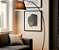Luminária de PIso 43x180CM Metal/Linho Preto 1xE27 Sindora DCD00559 - Imagem 1