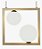 Pendente Orbit 26x26x12cm Alumínio e Vidro Dourado e branco fosco - Casual Light Studioluce PDH1533DO - Imagem 2