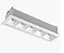 Embutido LED Focco Retangular 5 Focos 4000K 10W Bivolt (L) 14,8cm x (P) 4,5cm x (A) 5cm Alumínio Preto - Mais Luz .EMB-159/10.30BR - Imagem 1