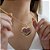 Conjunto Colar e Brinco Coração com Pedra Natural Rodonita - Imagem 4