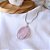 Colar Longo com Pedra Natural Quartzo Rosa em Prata 925 - Imagem 2