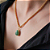 Colar Gota com Pedra Natural Quartzo Verde - Imagem 1