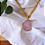 Colar Slice com Pingente Quartzo Rosa - Imagem 1