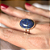 Anel Ajustável na Prata 925 com Lápis Lazuli - Imagem 3
