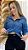 Camisa De Gola Jeans Feminina Manga longa - Imagem 1
