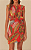 Vestido Curto Pregas Folhagem Cool Vermelho Copa FARM - Imagem 1