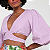 Blusa Cropped com Recorte Lilas Primavera FARM - Imagem 1