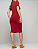 Vestido Midi Manga Curta Canelado Vermelho Salvatore Fashion - Imagem 2