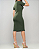 Vestido Midi Manga Curta Canelado Verde Salvatore Fashion - Imagem 3