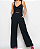 Conjunto Cropped Laço e Wide Leg Canelado Preto Salvatore Fashion - Imagem 1