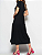 Vestido Midi Manga Curta Com Babado Preto Salvatore - Imagem 2
