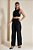 Regata Cropped Linho Jacquard Preto - ALL'S - Imagem 2