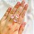 Anel ajustável cristal pink light com zircônia - Imagem 2