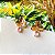 Brinco orquídea lisa gota em zircônia - Imagem 2
