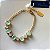 Pulseira Pedra Verde com Zircônia Banho Ouro - Imagem 1