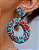 Brinco Argola Azul turquesa/vermelho - Imagem 2