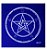 Toalha Wicca Pentagrama Toalha Tarô com Brilho Azul Bco 70CM - Imagem 1