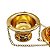 Turíbulo Incensário Defumador Dourado Metal Brilhante 30 cm - Imagem 5