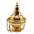 Turíbulo Incensário Defumador Dourado Metal Brilhante 30 cm - Imagem 2