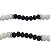 Guia Preto e Branco Brilhante Detalhes Prata 60 cm - Imagem 3