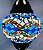 Abajur Turco Mosaico Metal Vidro Onda Colorida Bivolt 40cm - Imagem 5
