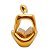 Enfeite de resina Reflexão Espiritual Dourado Brilhante 13cm - Imagem 4
