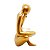 Enfeite de resina Reflexão Espiritual Dourado Brilhante 13cm - Imagem 2