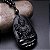 Colar Pingente Buda Flor Lótus Espiritual Relevo Preto 30 cm - Imagem 3