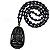 Colar Pingente Buda Flor Lótus Espiritual Relevo Preto 30 cm - Imagem 2