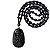 Colar Pingente Buda Equilíbrio Espiritual Relevo Preto 30 cm - Imagem 2