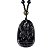 Colar Pingente Buda Equilíbrio Espiritual Relevo Preto 30 cm - Imagem 1