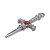 Pingente Adaga Antiga Metal com Pedra Brilhante Vermelha 6cm - Imagem 2