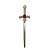 Adaga Antiga Decorativa Metal Prata Brilho 16 cm Vermelha - Imagem 2