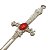 Adaga Antiga Decorativa Metal Prata Brilho 16 cm Vermelha - Imagem 4