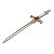 Adaga Antiga Decorativa Metal Prata Brilho 16 cm Vermelha - Imagem 1