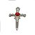 Adaga Antiga Decorativa Metal Prata Brilho 8 cm Vermelha - Imagem 4
