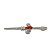 Adaga Antiga Decorativa Metal Prata Brilho 8 cm Vermelha - Imagem 3
