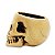 Porta Velas Caveira Aberta natural Faiança queimada 14 cm - Imagem 4
