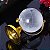 Mini Globo Terrestre Giratório Vidro Laser Elegance Gold 7cm - Imagem 2