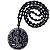 Colar Com Pingente Buda Adorando Amitabha Relevo Preto 30cm - Imagem 2