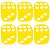 Kit 6 Dados Amarelo 6 Lados 14mm Orixás Umbanda Erês - Imagem 1