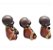Trio Buda da Felicidade Prosperidade e Paz Marrom 7cm - Imagem 2