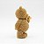 Enfeite de Resina Urso Romântico Dourado Rosa Brilhante 14 cm - Imagem 3