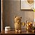 Enfeite de Resina Urso Romântico Dourado Rosa Brilhante 14 cm - Imagem 5
