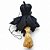Enfeite Bruxa com Vassoura para Pendurar Vestido Lindo Preto 23 cm - Imagem 3