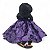 Enfeite Bruxa c/ Vassoura Pendurar Vestido Aranha Roxa 38 cm - Imagem 2