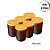 6un Pote de Vidro Ambar Fosco 220ml c/ Tampa Hermética de Bamboo - Imagem 1