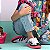 Tênis Samba Infantil Branco e Preto com Desenhos - Imagem 1