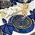 Kit Sousplat Completo Mesa Posta Azul Jacquard com Guardanapos e Pg - Imagem 9