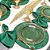 Kit Sousplat Completo Mesa Posta Verde Esmeralda Escuro Jacquard com Guardanapos e Pg - Imagem 3